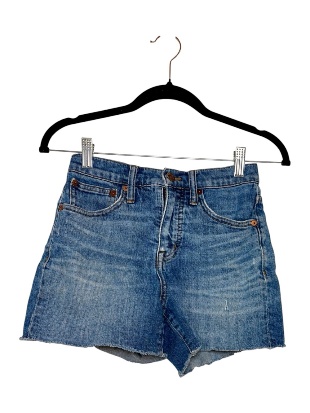 Madewell Blue Denim Jean Shorts Raw Hem Cutoff Casual Classic Size 23